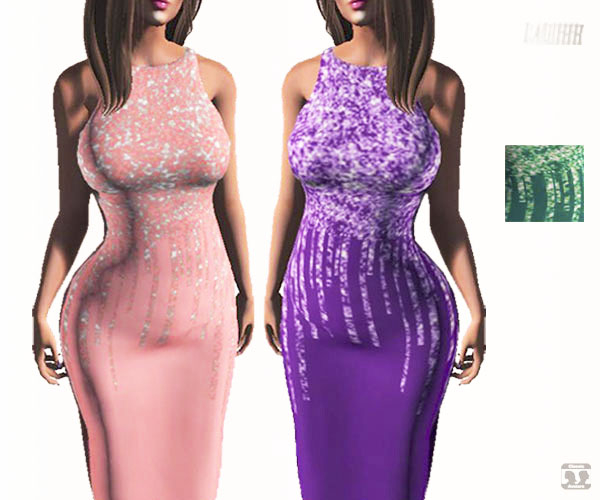{LD}Clothing-Silvery Formal Long Dress/Turquoise