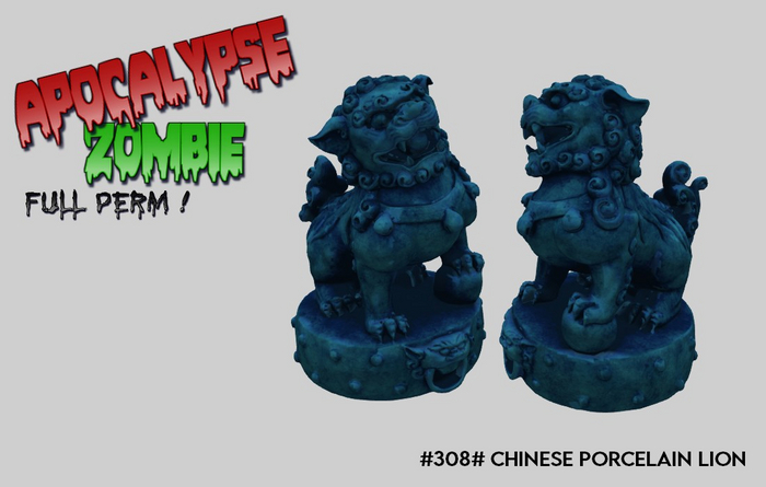 #308# Chinese Porcelain Lion #