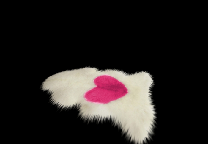 Pink Heart Sheepskin Rug