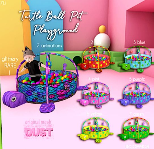 1 DUST: Turtle Ball Pit - glittery RARE