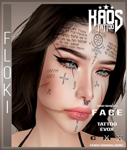KAOS FLOKI TATTOO  ( FACE )