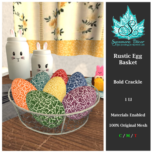 {SD} Rustic Egg Basket - Bold Crackle