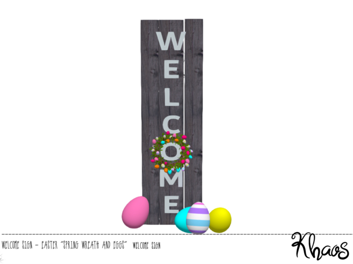 Khaos's WELCOME SIGN "EASTER EDITION WREATH & EGGS" 