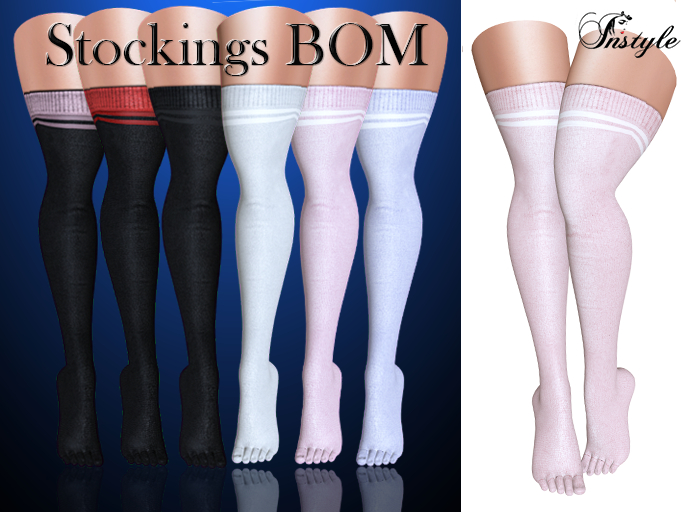 InStyle - Knee socks above the knees BOM - Light Pink-PROMO until 30.04.
