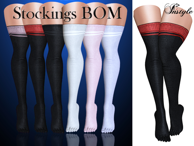 InStyle - Knee socks above the knees BOM - Black/Red