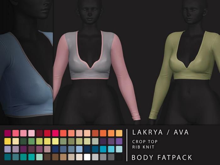 Lakrya - Ava - Crop Top - Rib Knit - Body Fatpack