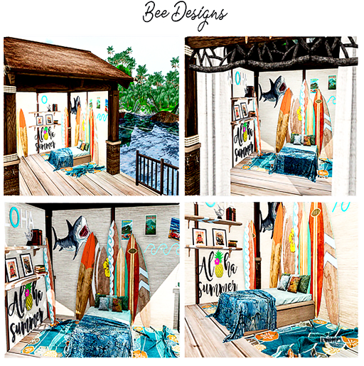 01 Bee Designs Aloha Bedroom  RARE