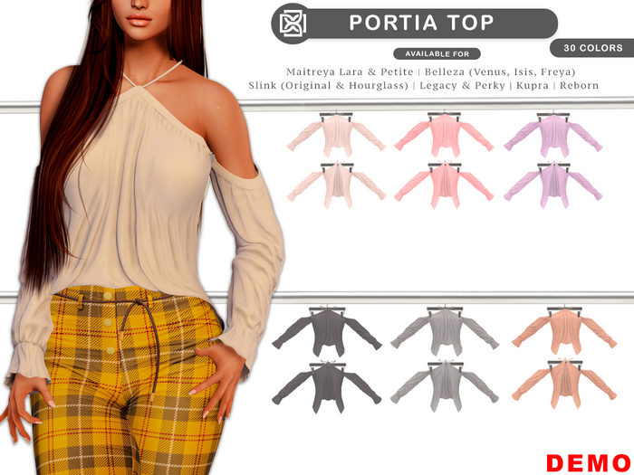 Addams - Portia Open Back Blouse #DEMO