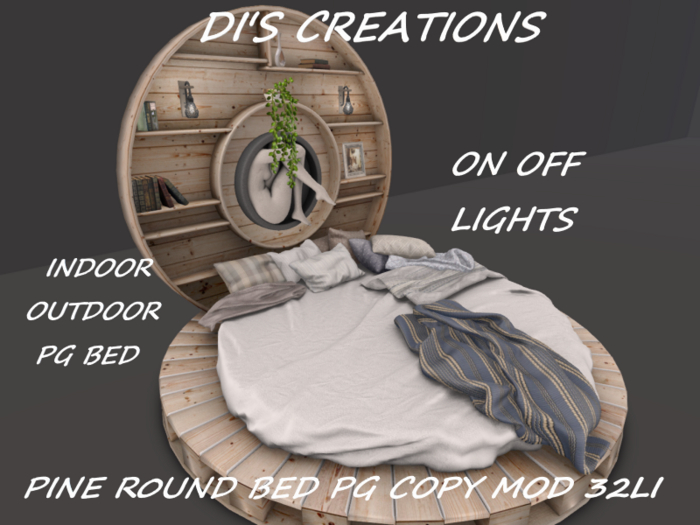PINE R0UND BED PG