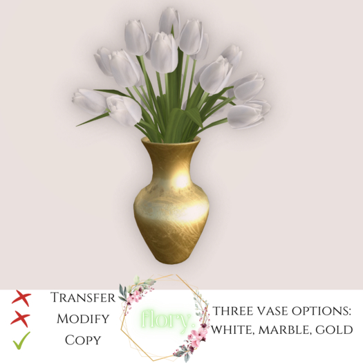 flory. - Tulips in Vase White (BOXED)