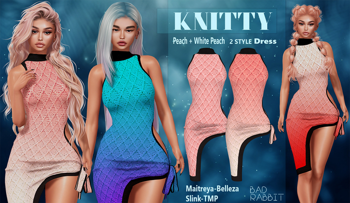 =Impulse= Knitty winter dress Peach + White peach (Maitreya Slink Belleza TMP)