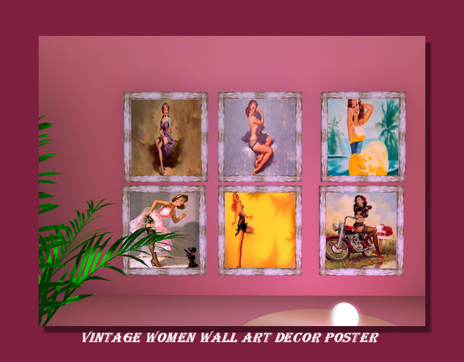 Vintage Women Wall Art Decor Poster-Full perm textures