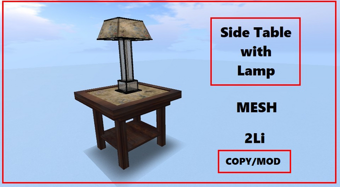 Side Table with lamp Mesh 2Li
