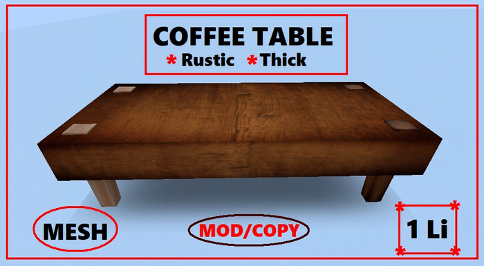 Coffee table Thick Rustic Mesh 1Li