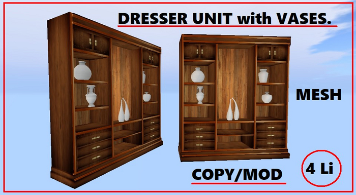 DRESSER  with vase decor