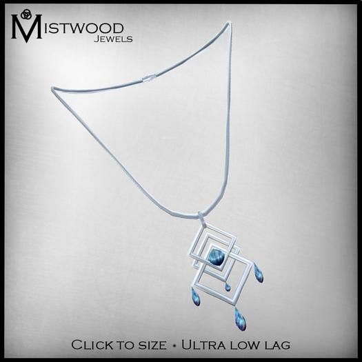 [Mistwood Jewels] Glacial Stones Necklace - Platinum, MistPearls & Sapphires
