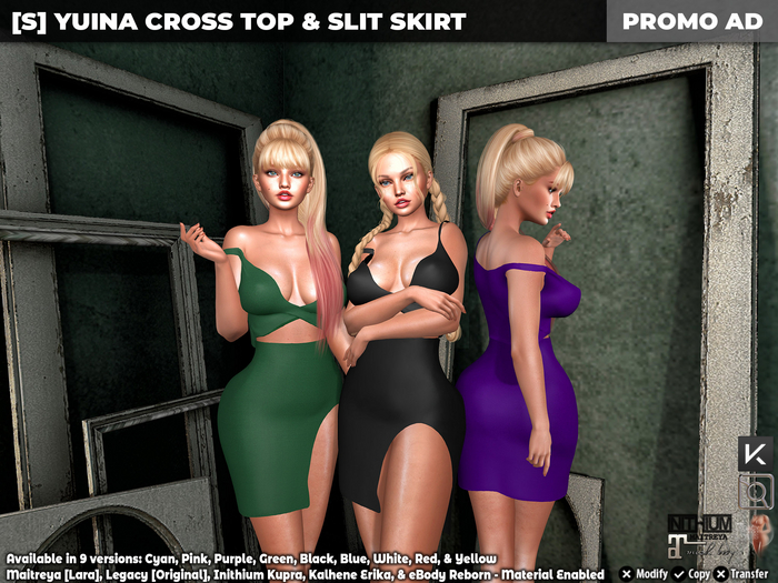[S] Yuina Cross Top & Slit Skirt Demo