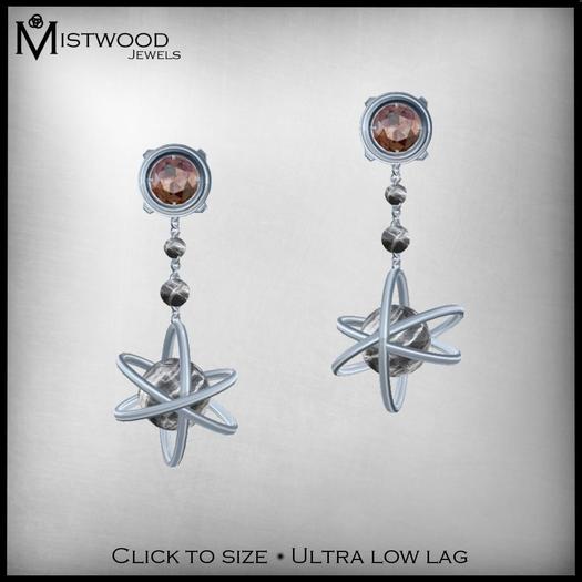 [Mistwood Jewels] Materia Earrings - Resin Silver & Rubies