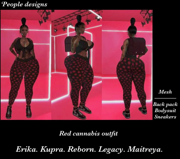 'PEOPLE DESIGNS-RED CANABIS  FIT