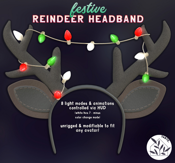 tarte. festive reindeer headband (black peppermint)