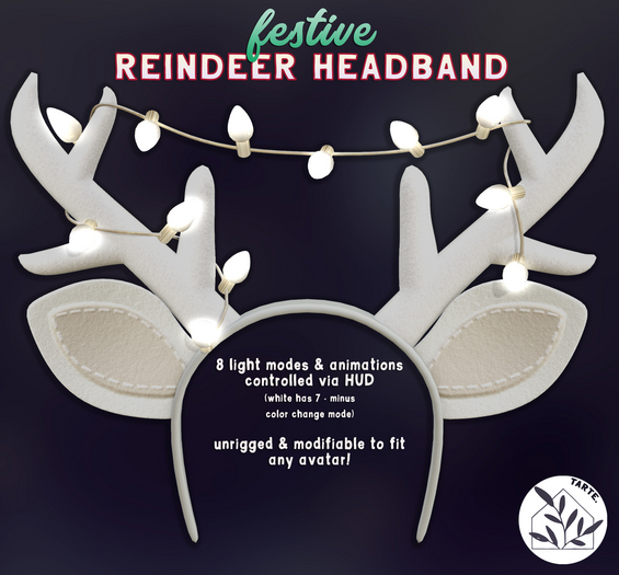 tarte. festive reindeer headband (snow white)