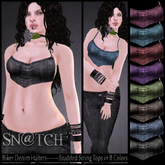 :::Sn@tch Biker Denim Halters:::