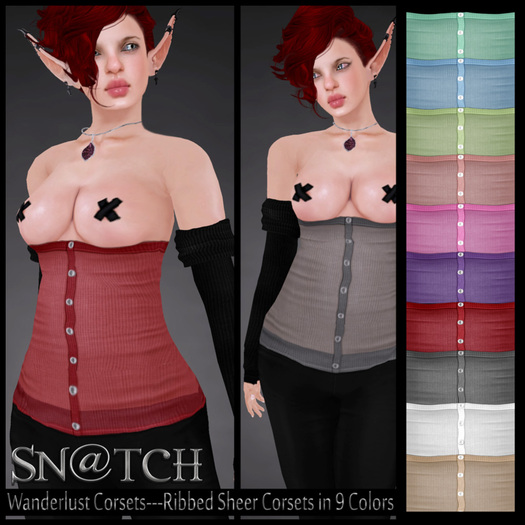 :::Sn@tch Wanderlust Ribbed Corsets:::
