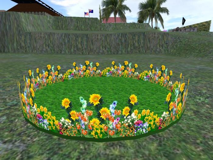 Bunny Pen Round with flowers 7 Light