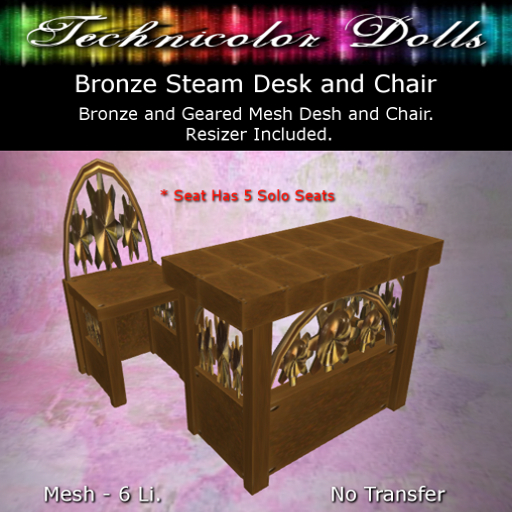 TDOLLs - Bronze Steam Desk and Chair HUD (Add!) cmT