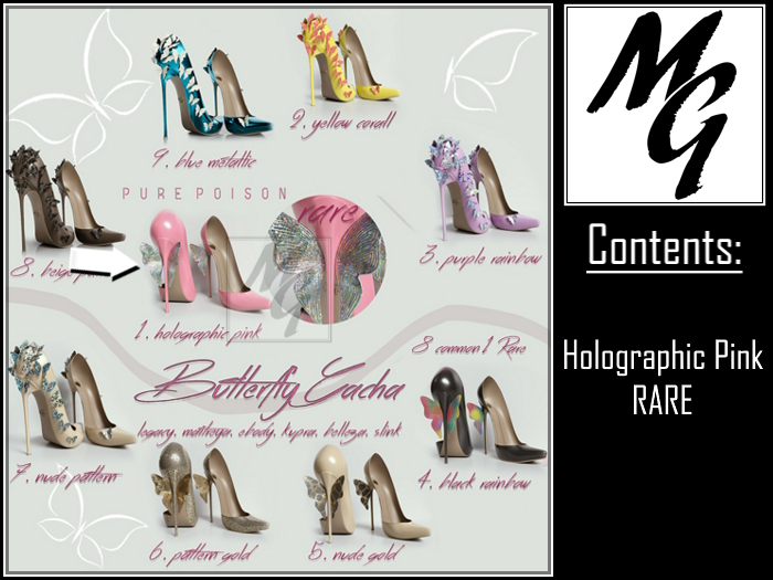 1. Pure Poison -ButterflyPumps-Maitreya - Holographic Pink RARE