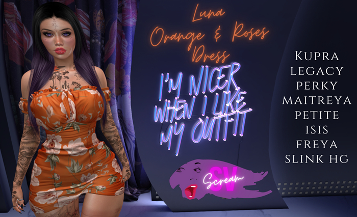 .:SV:.SCREAM Luna Orange & Roses Dress