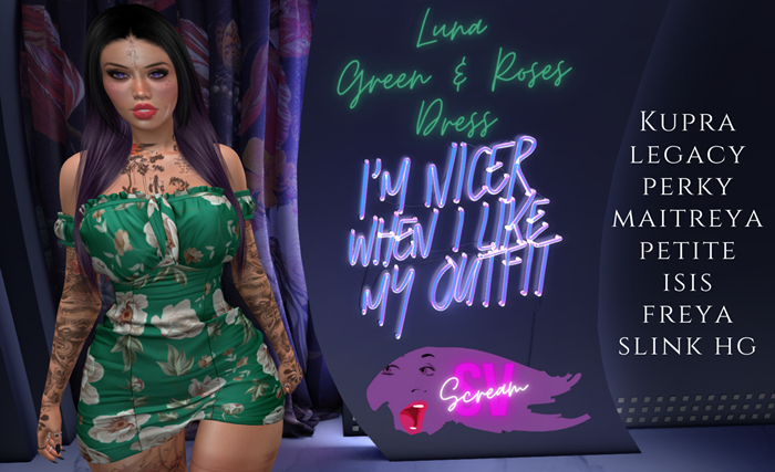 .:SV:.SCREAM Luna Green & Roses Dress