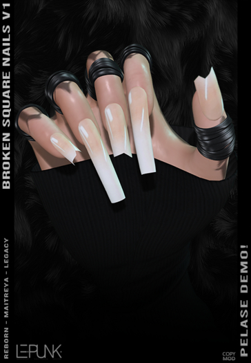 [ LEPUNK ] Broken Square Nails  [ADD]