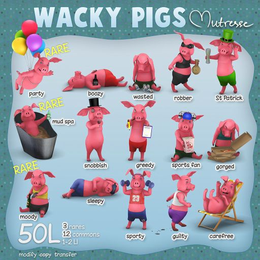 15-Mutresse - Moody - Wacky Pigs RARE
