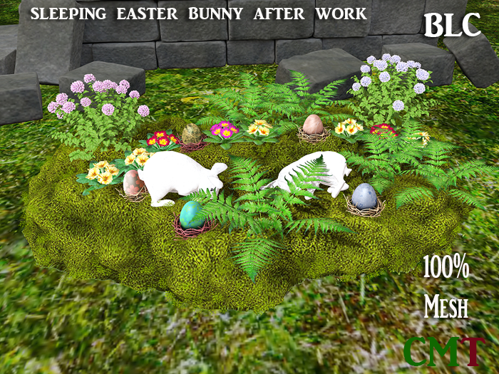 BLC sleeping easter bunny after work