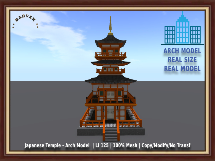 BARVAK - Japanese Temple - Arch Model - Decoration