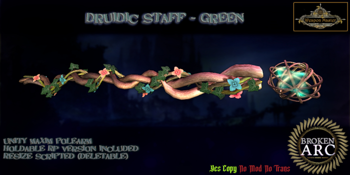 Druidic Staff (Green) - Unity Maxim Polearm (UM v2.5 boxed)
