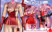 #MEWSERY Syrup Set{#4 Silk.Burgundy} - Apron and Gloves