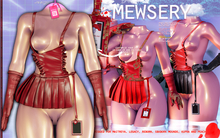#MEWSERY Syrup Set{#14 Leather.Burgundy} - Apron and Gloves