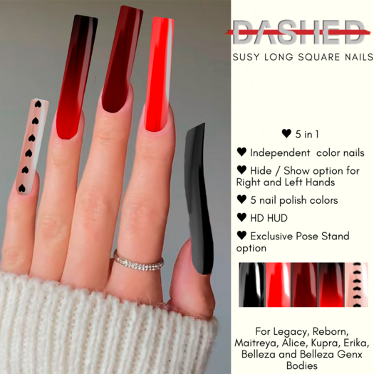 DASHED - SUSY SQUARED NAILS - KUPRA BODY - BOXED (ADD ME)