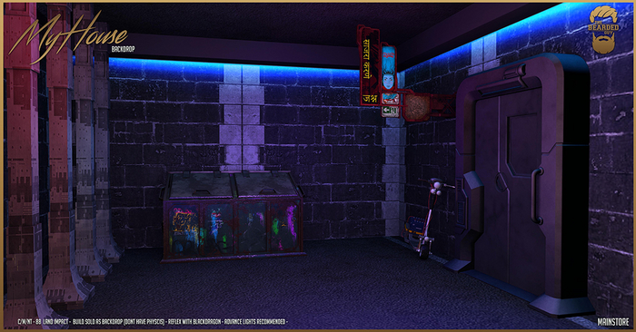 My House 2049 Backdrop - The Bearded Guy
