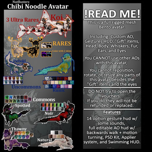 {NB} Chibi Noodle Avatar Noir Green (Add + Touch) *Voucher*
