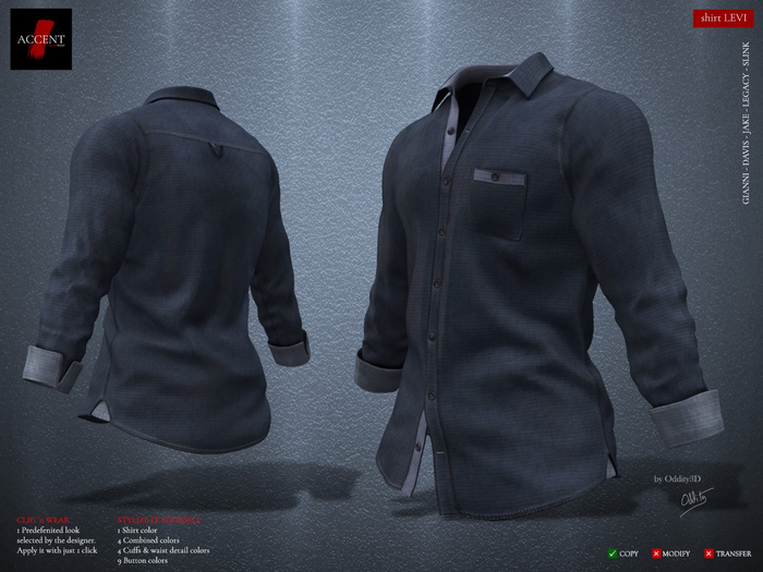Accent - Shirt -Levi- Navy
