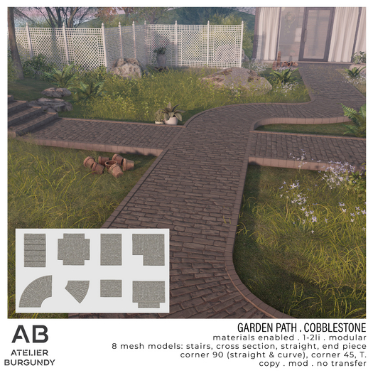 Atelier Burgundy . Garden Path Cobblestone *ADD*