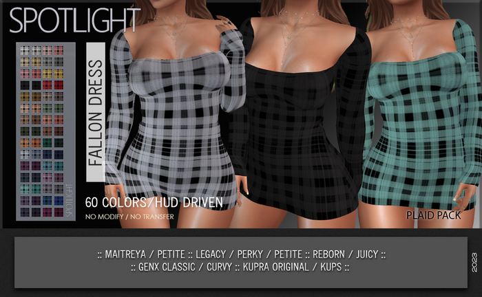 SPOTLIGHT - FALLON DRESS PLAIDS (DEMO Available In-World) 