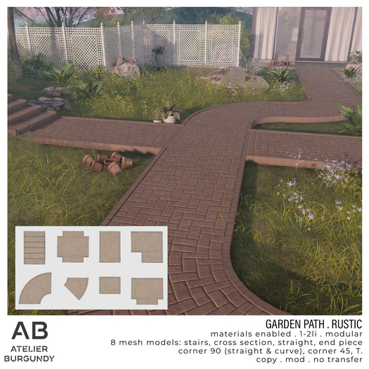 Atelier Burgundy . Garden Path Rustic *ADD*