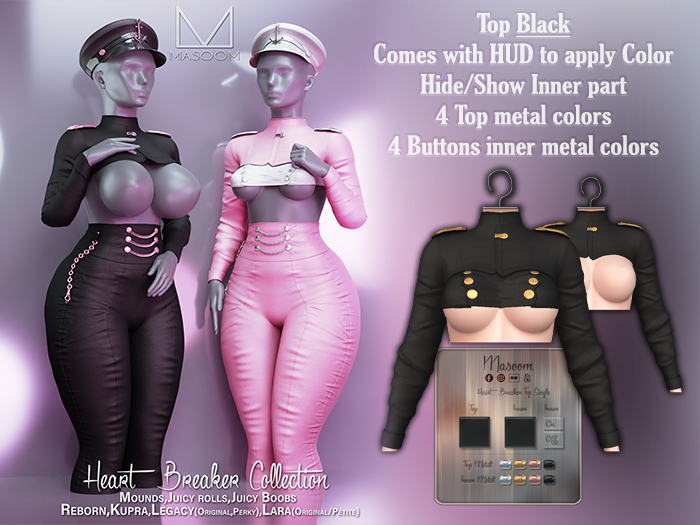 [[ Masoom ]] Heart Breaker Top - Black 