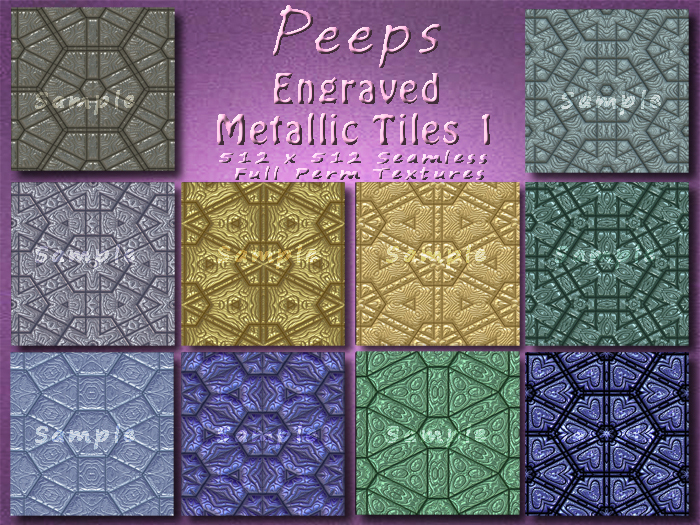 Peeps Textures Engraved Metallic Tiles 1