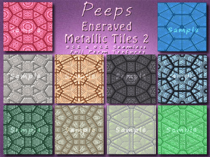 Peeps Textures Engraved Metallic Tiles 2