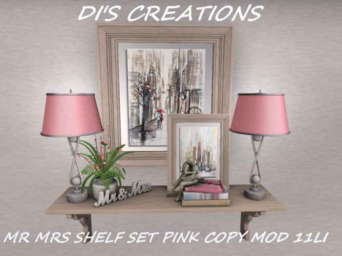 MR MRS SHELF SET PINK